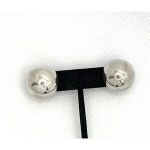 925 Taxco Sterling Silver Mexico TH-13 Earrings Half Domes Vintage 10.32g